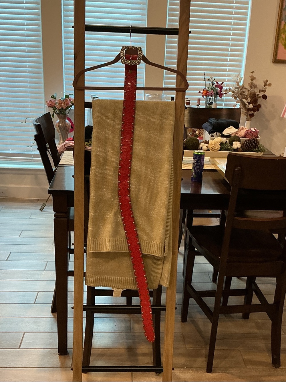Red Studded Table Linen Accent - Brand Unspecified